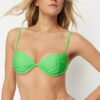 Trendyol Green Balconette Draped Push Up Bikini Top