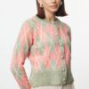 Trendyol Green Boucle Jacket-Looking Knitwear Cardigan