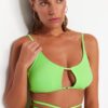 Trendyol Green Bralette Cut Out/Window Bikini Top