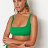 Trendyol Green Bralette texturált bikini felső