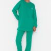 Trendyol Green Embroidered Crew Neck Basic Knitted Tracksuit Set