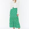 Trendyol Green Floral Pattern Knitted Skirt