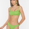 Trendyol Green Gimped normál lábú bikini alsó