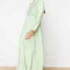 Trendyol Green Guipure/Scallop Detailed Woven Dress