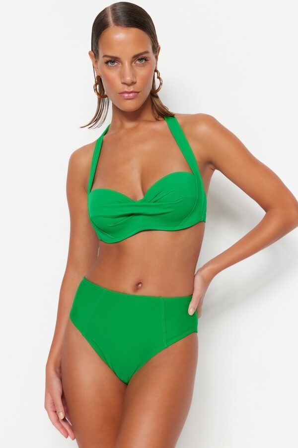 Trendyol Green High Derék Normál lábú Bikini alsó