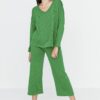Trendyol Green Oversized Knitwear Top and Bottom Set
