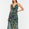 Trendyol Green Petite Back részletesen kidolgozott szőtt ruha