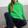 Trendyol Green Regular/Normal Fit Basic Hooded Thick Inside Fleece Knitted Sweatshirt