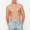 Trendyol Green Short Length Tropical Swim Shorts