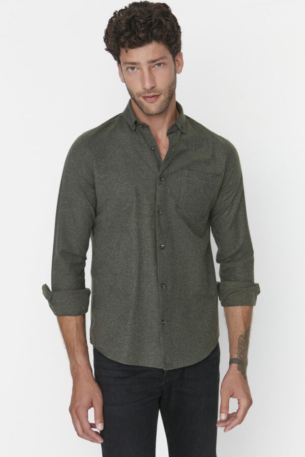 Trendyol Green Slim Fit Single Pocket Shirt