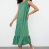 Trendyol Green Straight Cut Skirt Flounce Mini Woven Dress