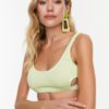 Trendyol Green Textured Cut Out Detailed Bikini Top