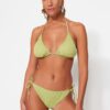 Trendyol Green Tie Textured Bikini Bottoms with Regular Legs