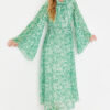 Trendyol Green Woven Lined Chiffon Floral Evening Dress