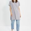 Trendyol Grey 100% Cotton Basic Short Sleeve Slit Jersey Base Layer T-Shirt
