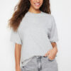 Trendyol Grey Melange Crew Neck Oversize/Wide Pattern Knitted T-Shirt