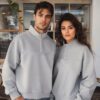 Trendyol Grey Melange Oversize/Wide Stand Collar Zippered Inside Polar Fleece/Warm Basic Sweatshirt
