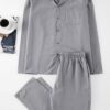 Trendyol Grey Regular Fit Woven Pajama Set