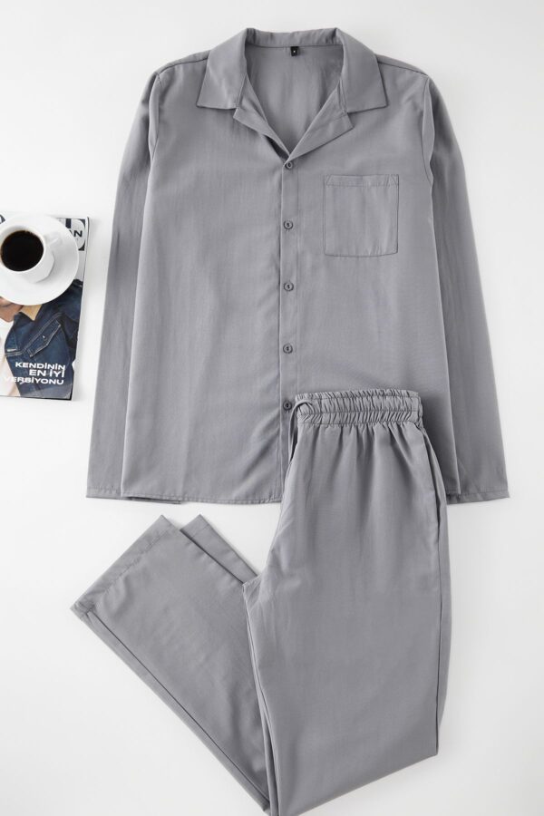 Trendyol Grey Regular Fit Woven Pajama Set