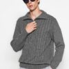 Trendyol Grey Regular Half Turtleneck Hair Knit Sweater