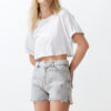 Trendyol Grey Ripped Denim Shorts