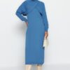 Trendyol Indigo Bolero Detailed Knitwear Dress Suit
