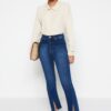 Trendyol Indigo Legs with Slits Detailed Denim Trousers