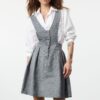 Trendyol Indigo Plain Buttoned Mini Woven Dress