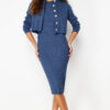 Trendyol Indigo Plain Midi Knit Dress