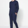 Trendyol Indigo Regular Fit Waffle Knitted Pajama Set