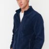 Trendyol Indigo Regular/Normal Cut Zippered Warm Thick Anti-pilling Fleece Sweatshirt
