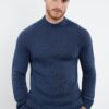 Trendyol Indigo Slim Fit Slim Cut Half Turtleneck Raglan Sleeve Basic Knitwear Sweater