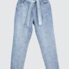 Trendyol Kék Öv Super High Waist Mom Jeans