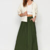 Trendyol Khaki A-line Parachute Fabric Maxi Length Woven Skirt