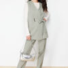 Trendyol Khaki Accessory Detailed Woven Fabric Vest Trousers Bottom Top Set