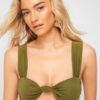 Trendyol Khaki Bralette Knotted Bikini Top