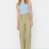 Trendyol Khaki Cargo Trousers with Woven Rope Detail