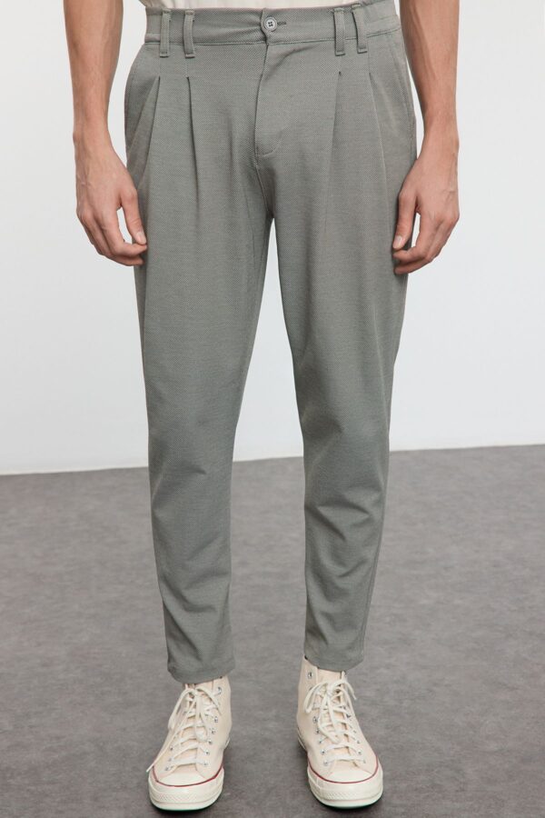 Trendyol Khaki Carrot Cut Knitted Comfortable Flexible Trousers