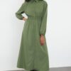 Trendyol Khaki Elastic Waist Woven Dress