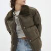 Trendyol Khaki Oversize gallér plüss részletesen kidolgozott kabát