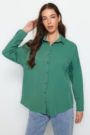 Trendyol Khaki Oversize/Wide Fit Woven Shirt