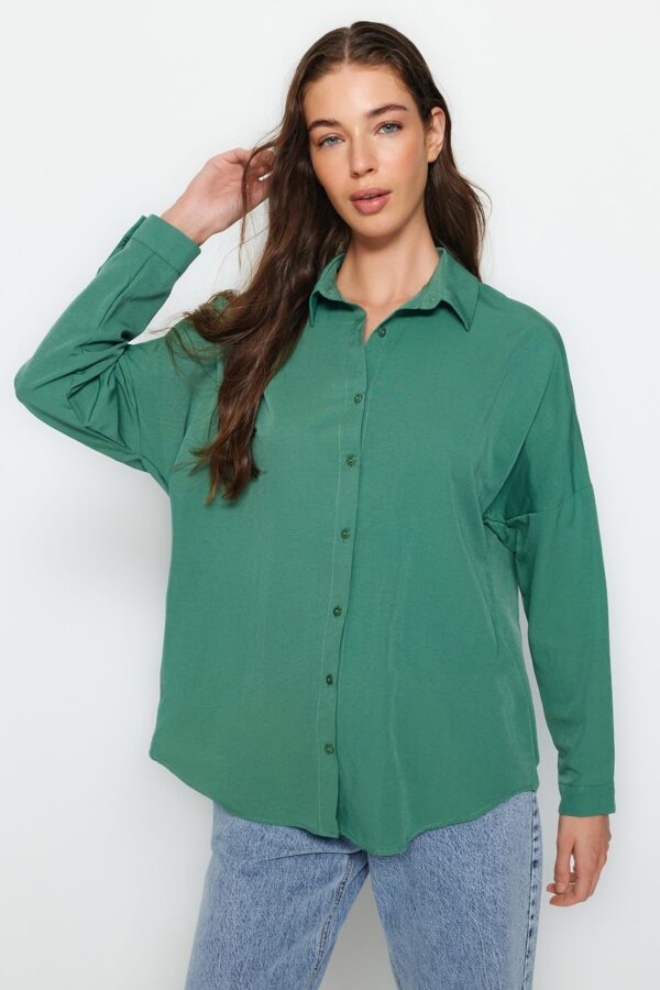 Trendyol Khaki Oversize/Wide Fit Woven Shirt
