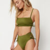 Trendyol Khaki Piping High Waist Hipster Bikini Bottom