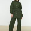 Trendyol Khaki Pocket részletes kabát Top-Top Team