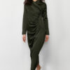 Trendyol Khaki Ruffle Detailed Woven Satin Evening Dress
