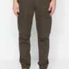 Trendyol Khaki Slim Fit Cargo Gabardine Trousers