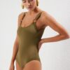 Trendyol Khaki U Neck Accessory Regular Swimsuit