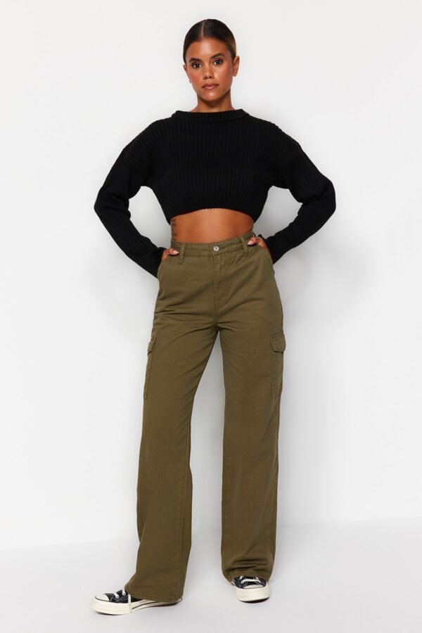 Trendyol Khaki magas derekú