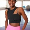 Trendyol Knitted Sports Bra with Black Mid Support/Styling Rope Strap