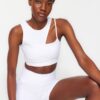 Trendyol Knitted Sports Bra with White Medium Support/Styling Rope Strap